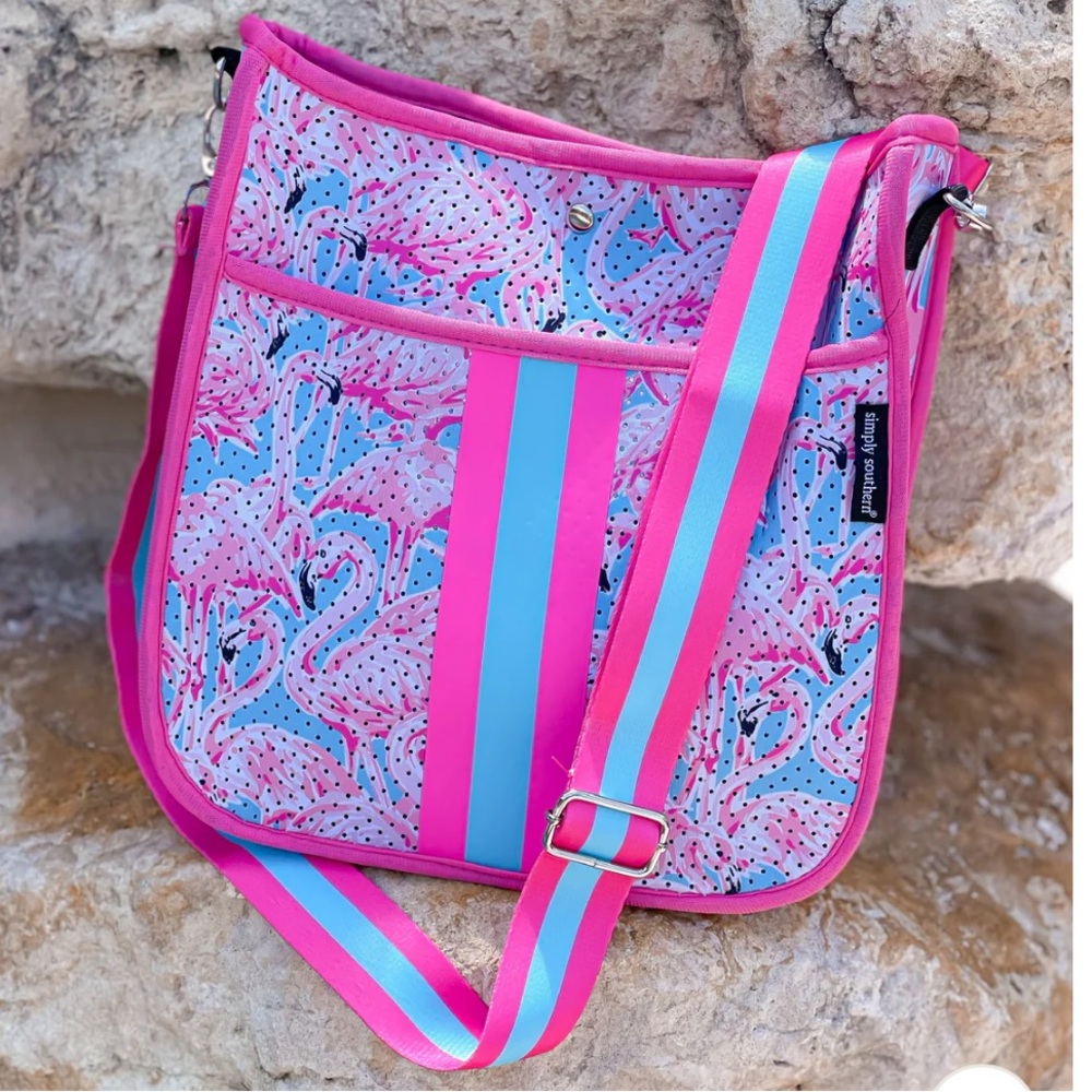 NWT Simply Southern neoprene flamingo crossbody